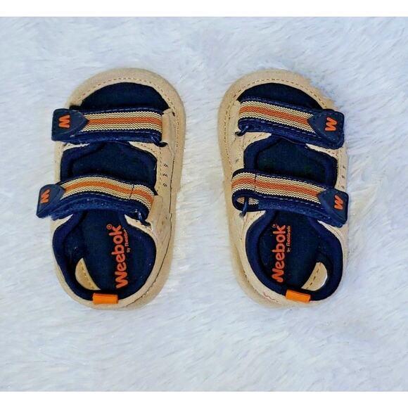 Weebok By Reebok Baby Infant Size 2 Sandal Hook Loop Leather Upper / Outsoles - Picture 5 of 11
